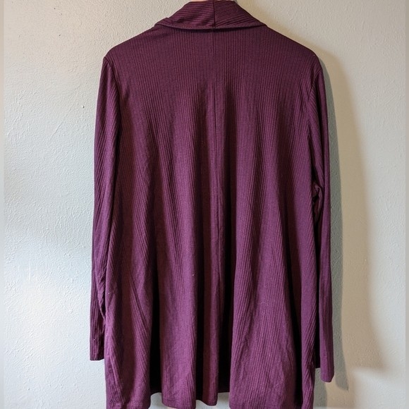 Lane Bryant Purple Ribbed Knit Cardigan Size 22/24 - Picture 4 of 5